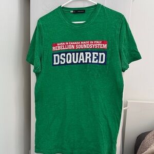 DSQUARED Green Logo Rebellion Soundsystem T-Shirt